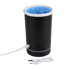 Black cylindrical container with a blue insert on a white background with USD connector.