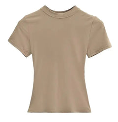 Khaki t-shirt on a white background 