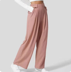 Pink wide-leg pants on a white background