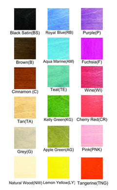 Color swatches with labels for various colors