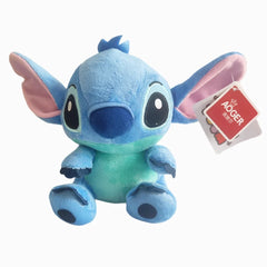 Plush toy resembling a character with a visible brand tag on a white background