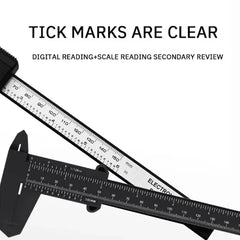 Caliper with clear tick marks on a white background