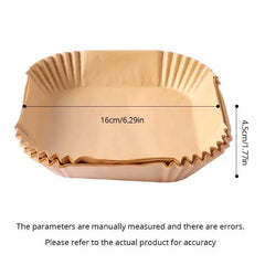 Brown paper inserts with dimensions labeled on a white background
