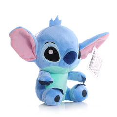 Blue plush toy with pink inner ears on a white background