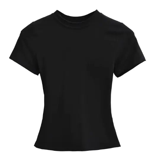 Black t-shirt on a white background