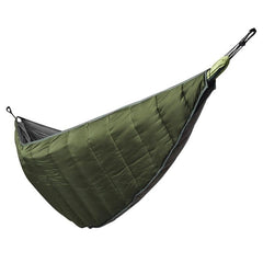 Green and gray hammock on a white background
