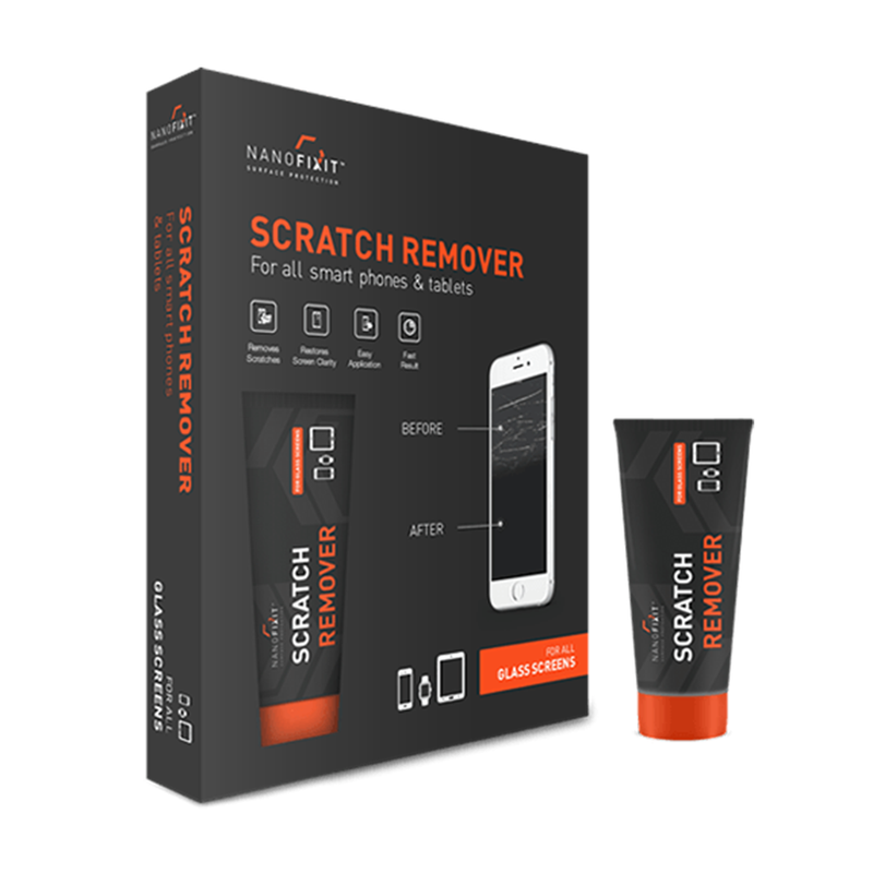 Nanofixit scratch remover packaging with a tube on a white background